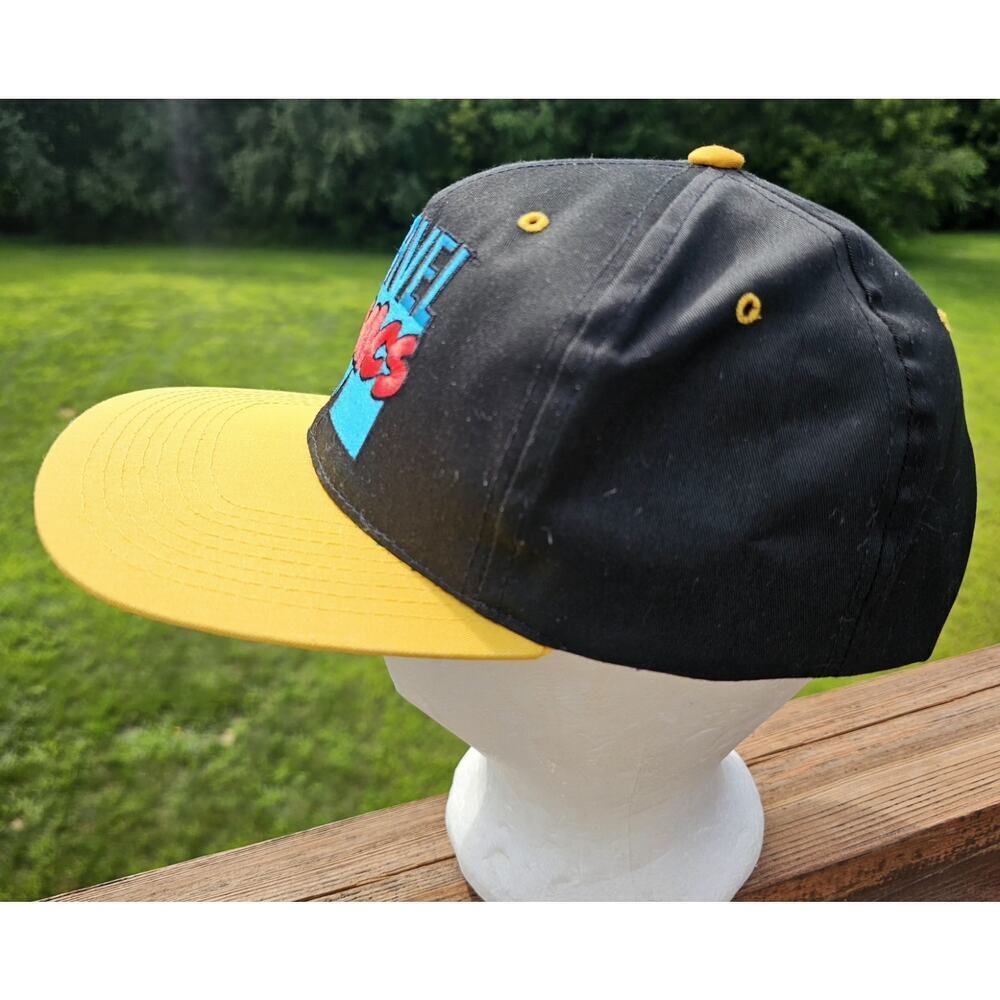 Vintage Marvel Comics Embroidered AANCO Big Logo Blockhead Snapback Hat 1993 - Picture 3 of 7